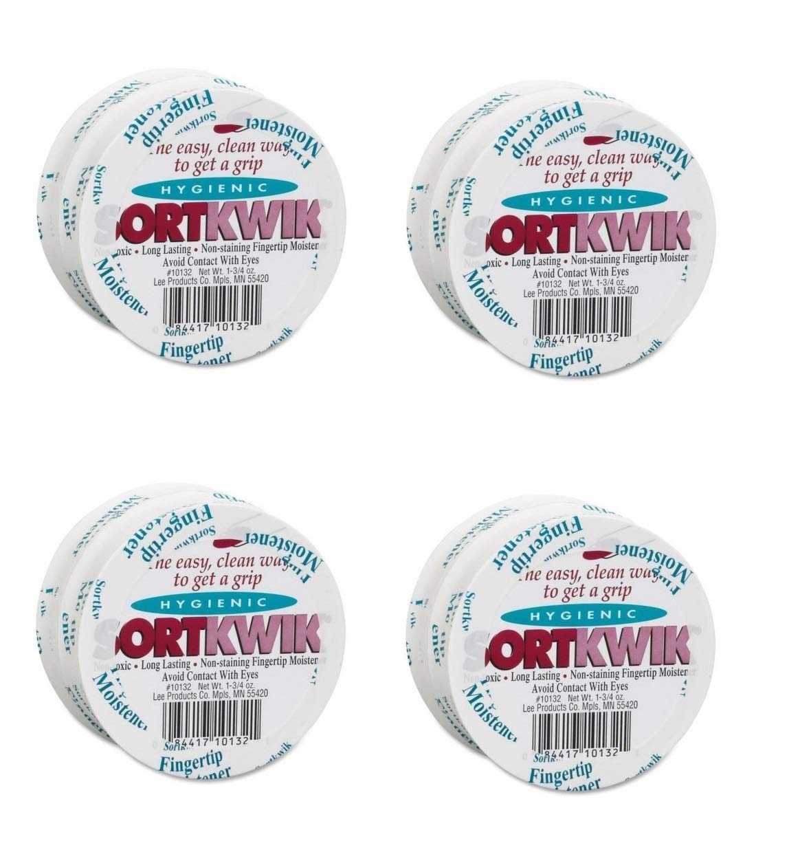 Lee10132 Sortkwik Fingertip Moisteners, 1 3/4 oz, Pink (Pack of 8)