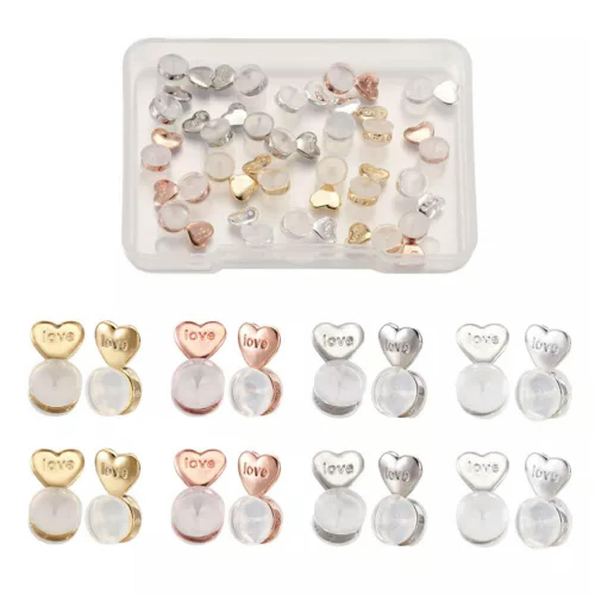 Fermoirs boucles d'oreilles silicone haut de gamme ISCBAFYX avec coussinet - 4