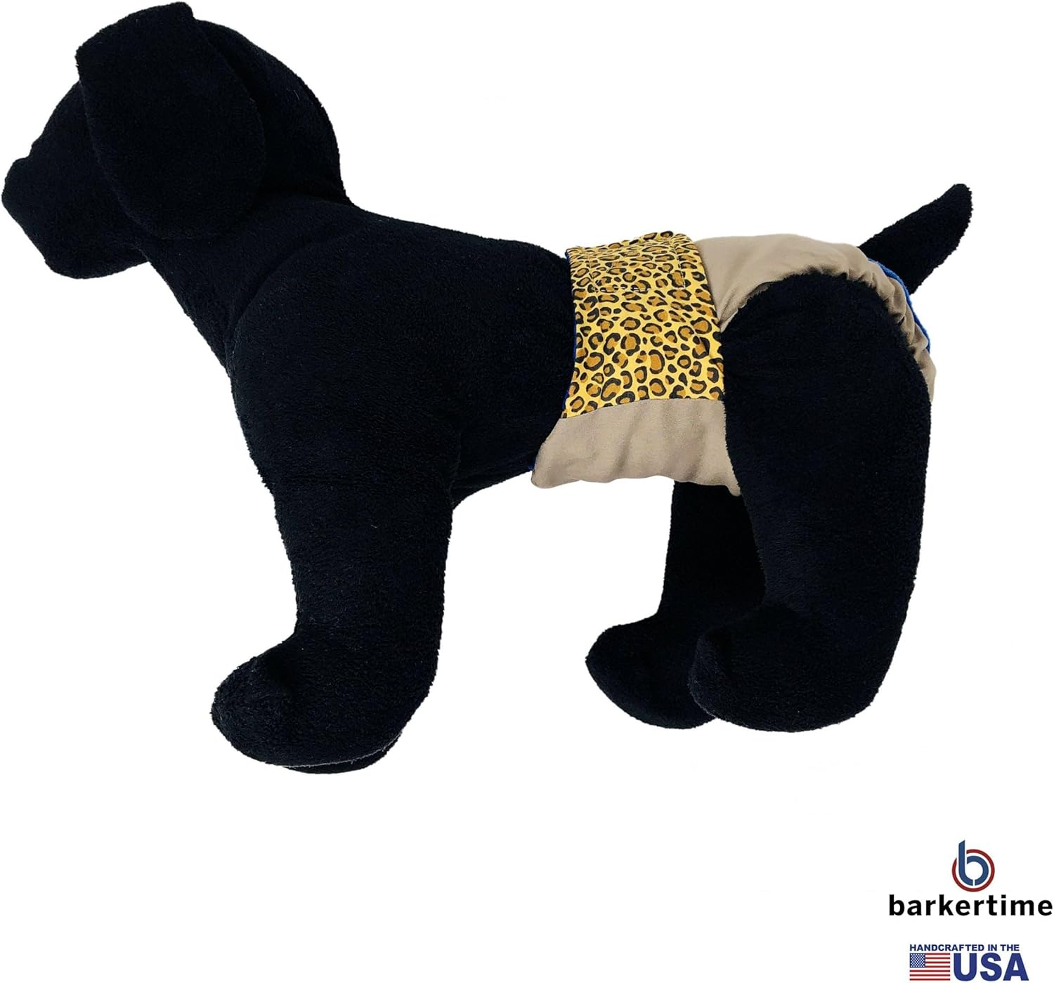 Leopard on Beige Dog Diaper, S, with Tail Hole - Made in USA