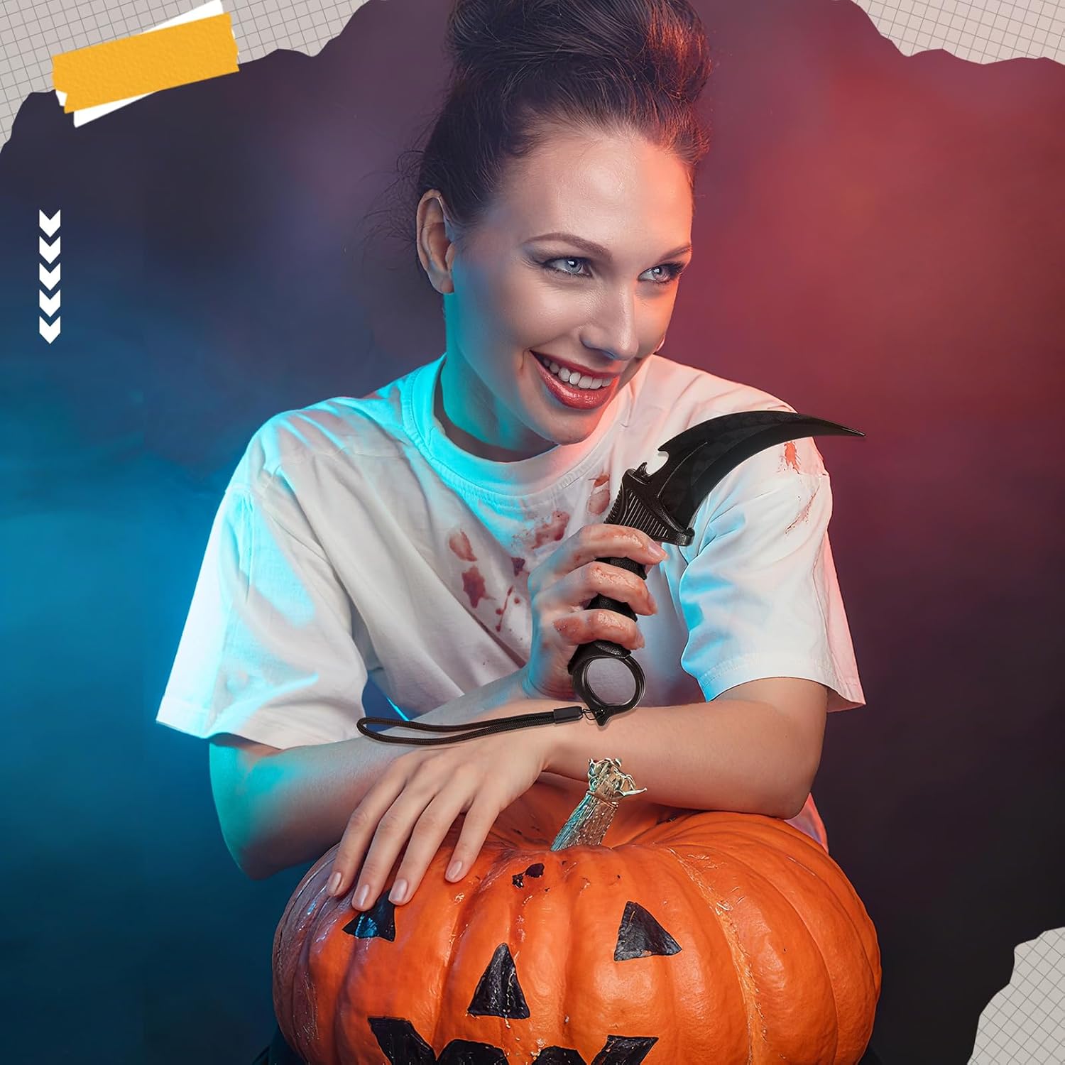 Lasnten 2 Pcs Plastic Karambit Trainer Practice Knives with Sheath for Beginner Fake Airsoft Knife Trainer Tool for Halloween Props Martial Arts Cosplay Sparring Tactical Practice