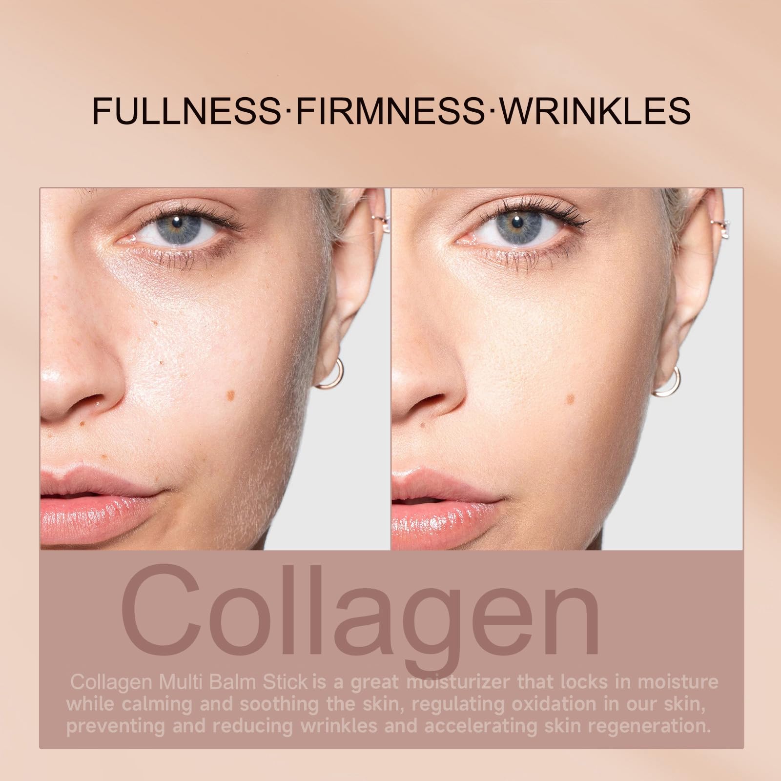 Collagen Multi Balm Stick, Collagen Boosting Moisture Balm Stick for Lip & Eye Wrinkles, Anti Wrinkle Care Face Moisturiser - Image 2