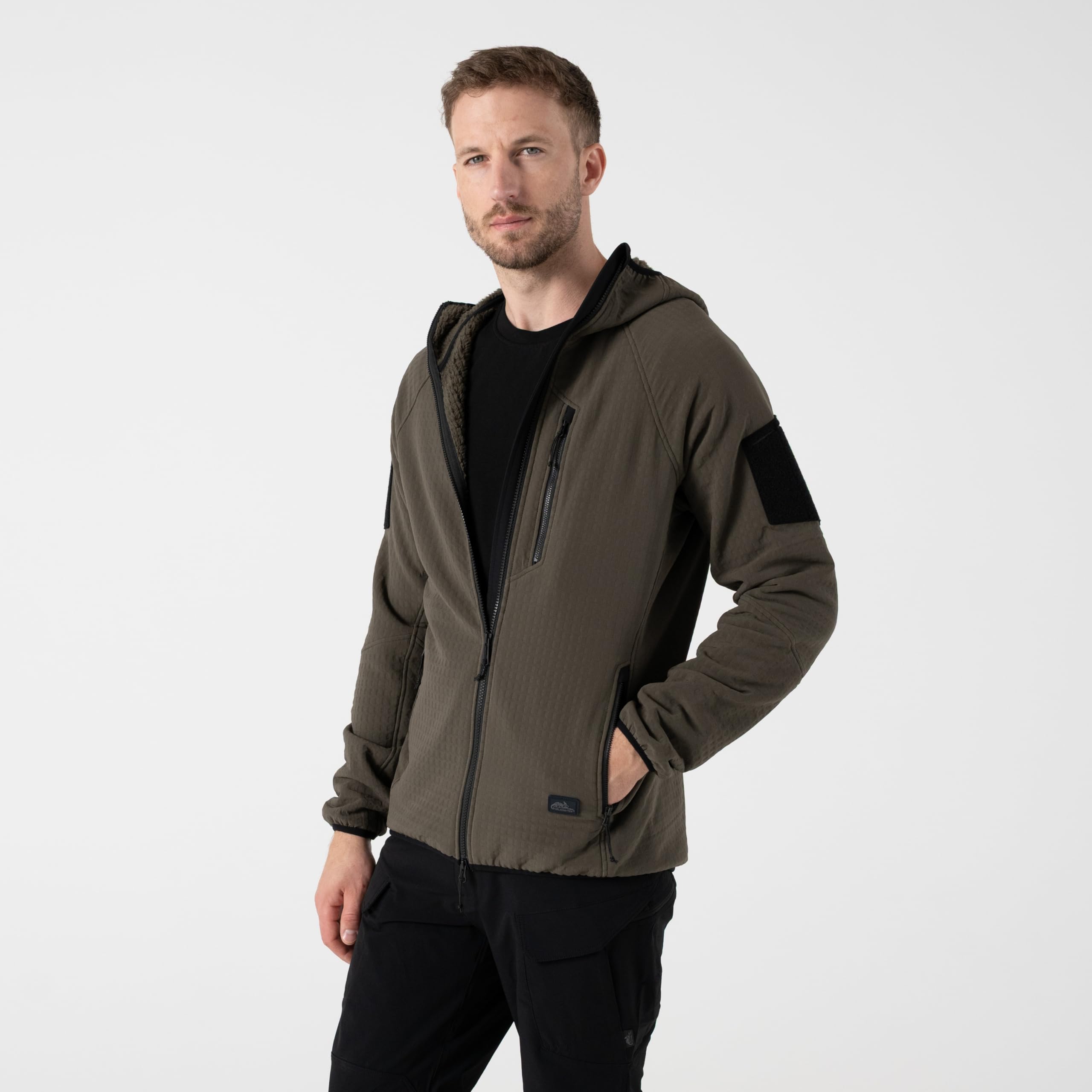 Helikon-Tex Patriot PRO Męska kurtka polarowa – kurtka outdoorowa Stormfleece – 256 g/m² ultralekka – kaptur – 5 kieszeni – zamek błyskawiczny YKK