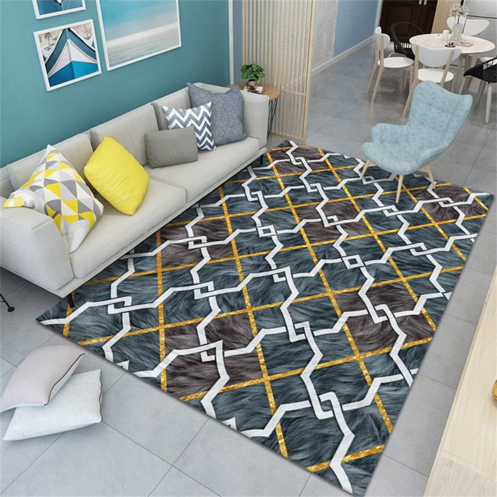 Correspondance des couleurs géométriques sur un tapis de sol bébé lavable