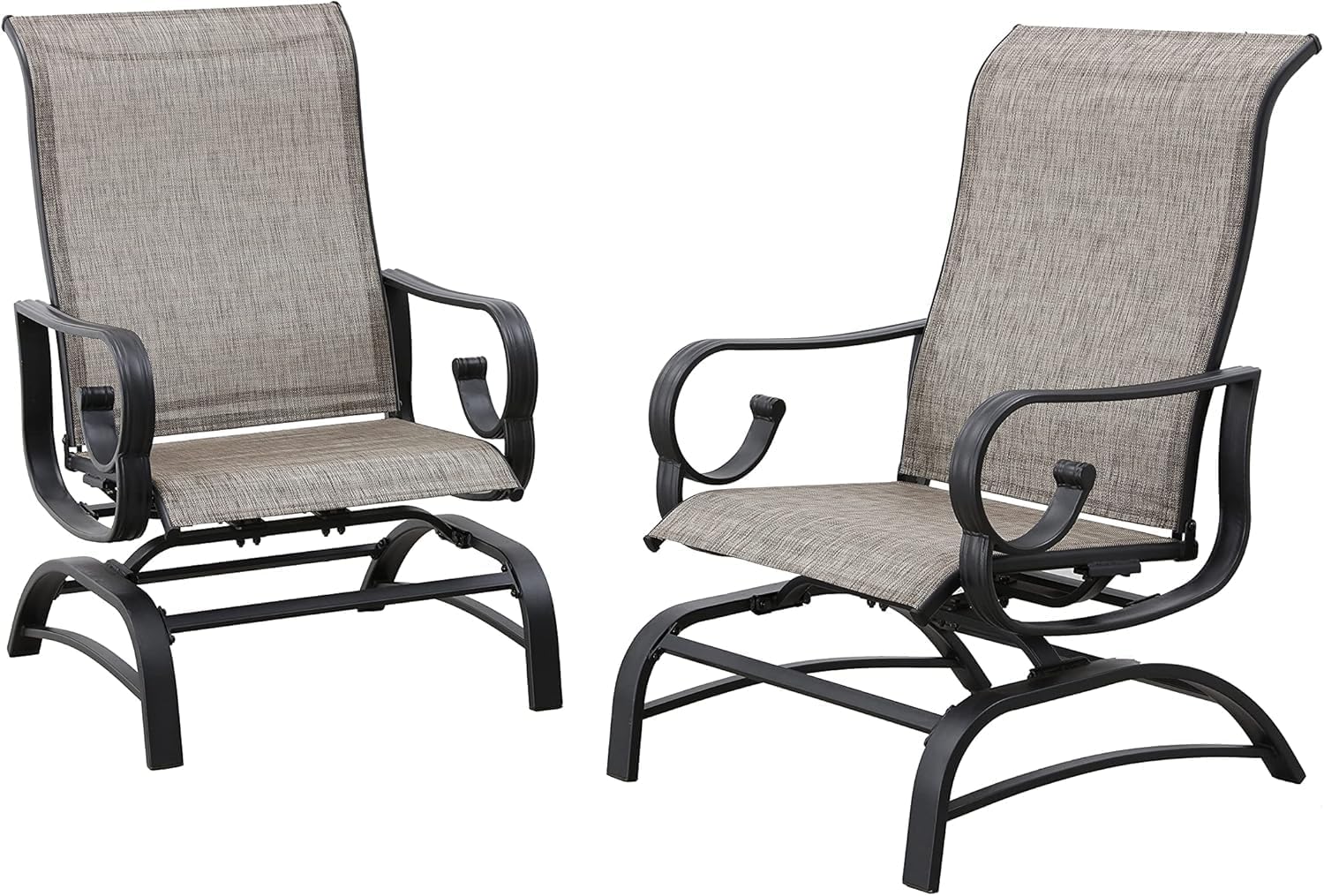 LOKATSE HOME Patio Bistro Armchairs Set of 2 Outdoor Dining Seating Chair with Fabric Metal Frame, Textilene Mesh, Grey