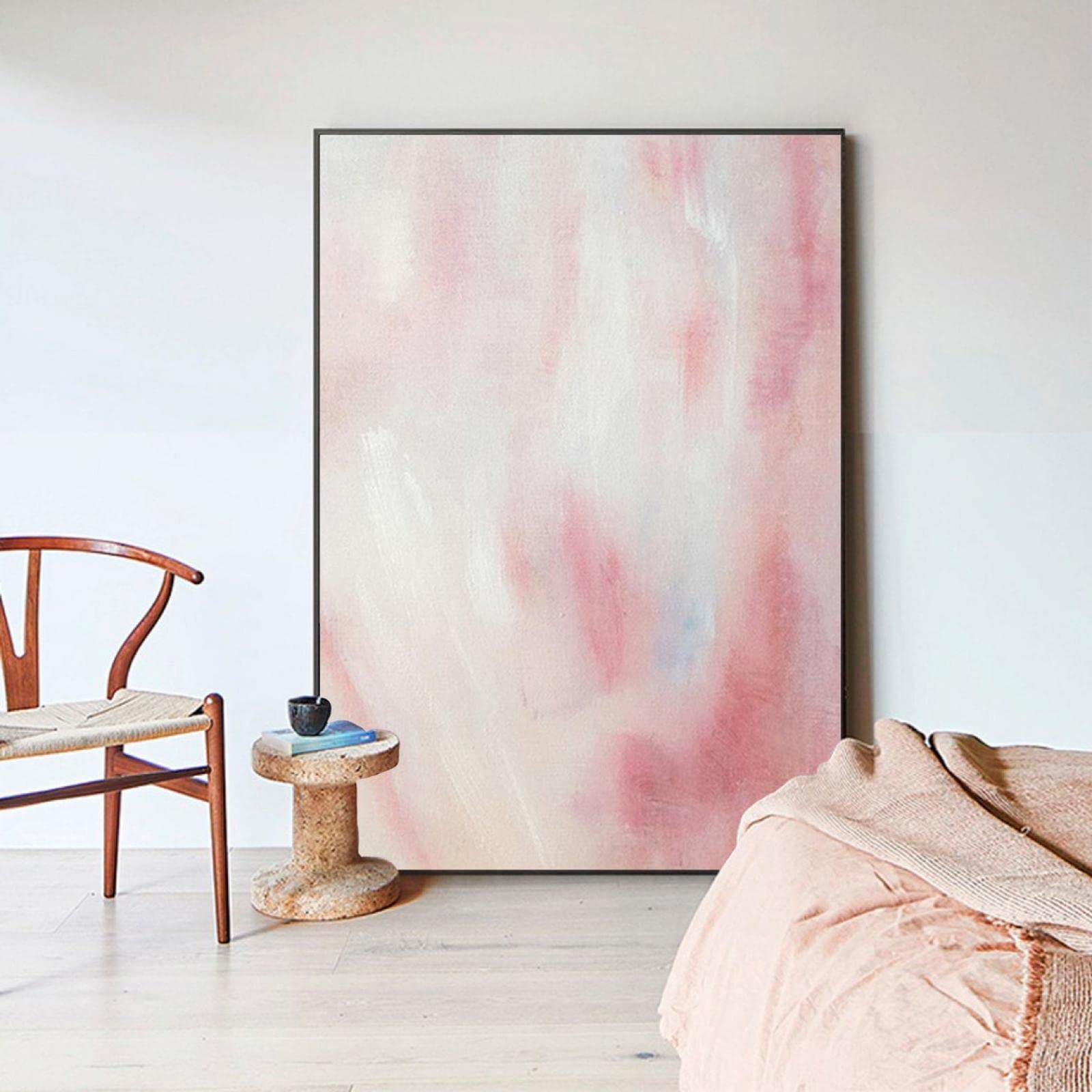 Large Abstract Painting on Canvas Art Pink Wall Art Prints Abstract Contemporary Wall Pictures Living Room Home Decor 80x100cm(31x43in) Frameless