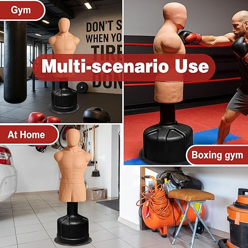 Miniatura 7 de Kit de alfombrilla de anillo y parachoques de 28.5 pulgadas para saco de boxeo estabiliza las bolsas pesadas independientes de movimiento o vuelco,