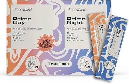 PrimeDay & Night Trial Pack | 6-Day Sachet Bundle with Nootropics, Magnesium, Electrolytes | Focus, Energy & Sleep Recovery