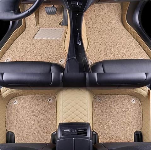Customized Double-Layer Car Floor Mats – Leather Base and Plush Silk Carpet Top