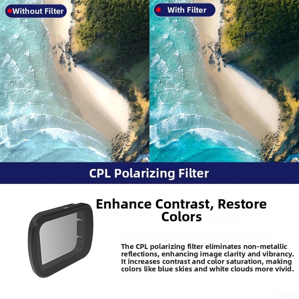 Filtro polarizzatore per droni DJI Flip/Lito X1, Accessorio Multiuso per Fotografia Aerea Vlog (4 in 1)