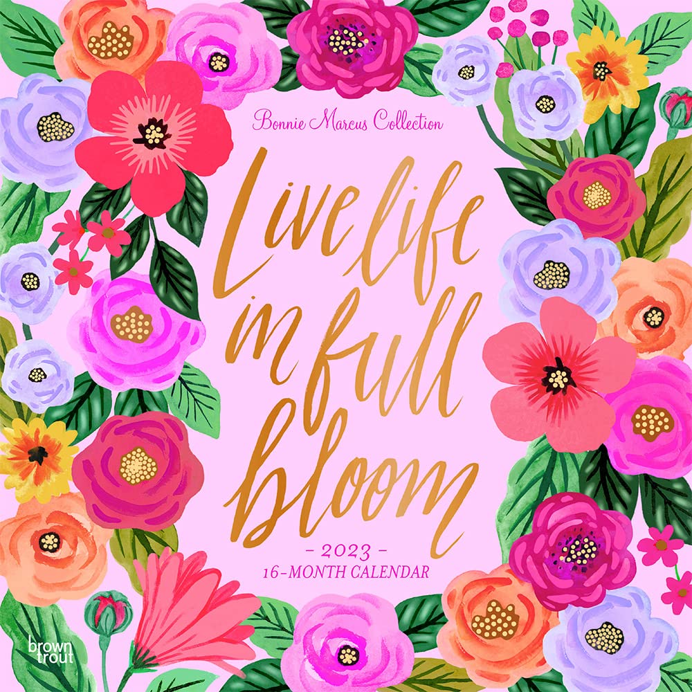 Bonnie Marcus | 2023 12 x 24 Inch Monthly Square Wall Calendar | Foil Stamped Cover | BrownTrout | Fashion Designer Stationery