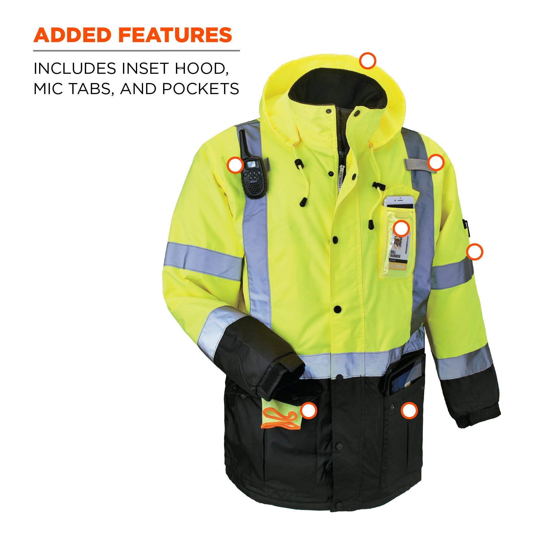 Ergodyne Chaqueta de Invierno Acolchada de Alta Visibilidad Unisex Adulto