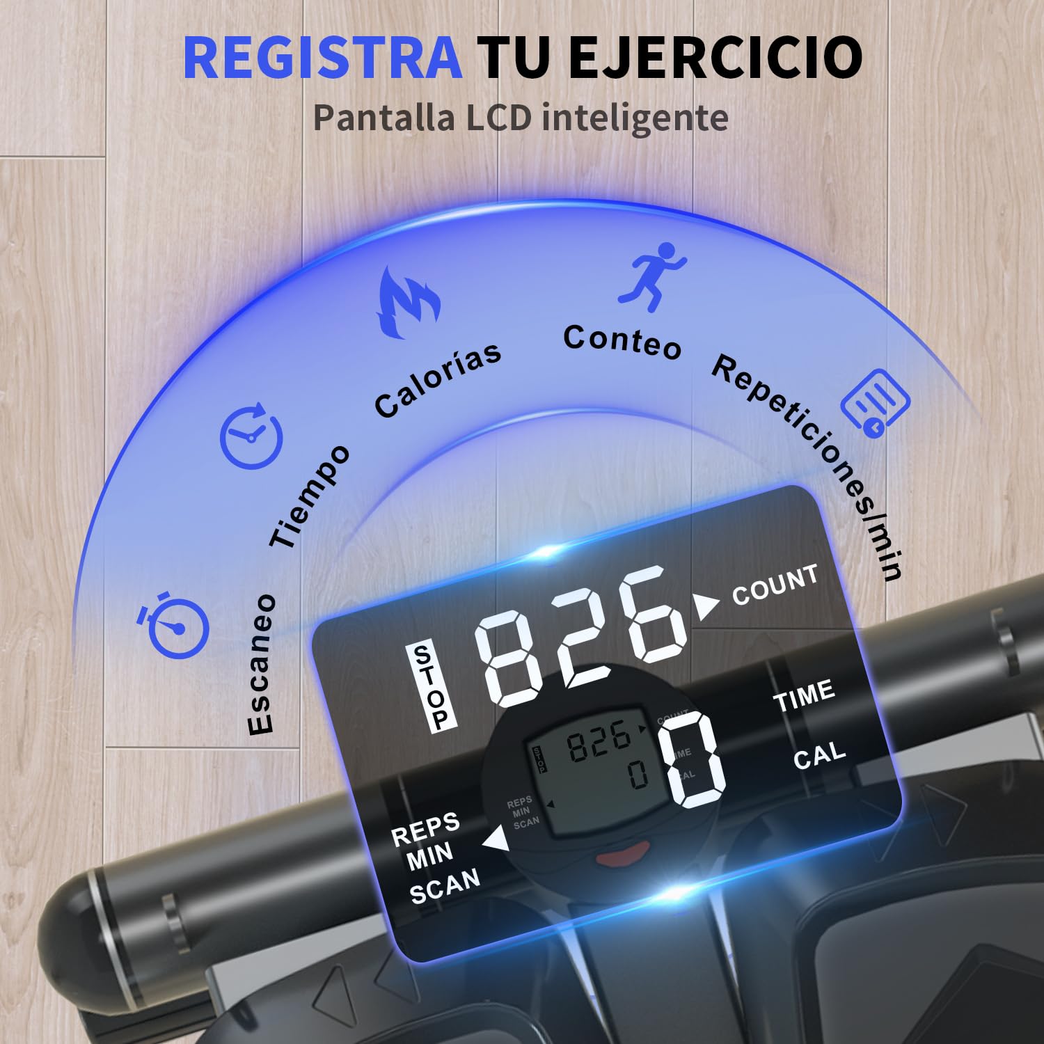 Vannect Mini 2 en 1 Stepper Fitness Casa,Máquina trepadora de elevación con Cuerda de Resistencia,Trainer para Principiantes y usuarios avanzados de hasta 150 kg