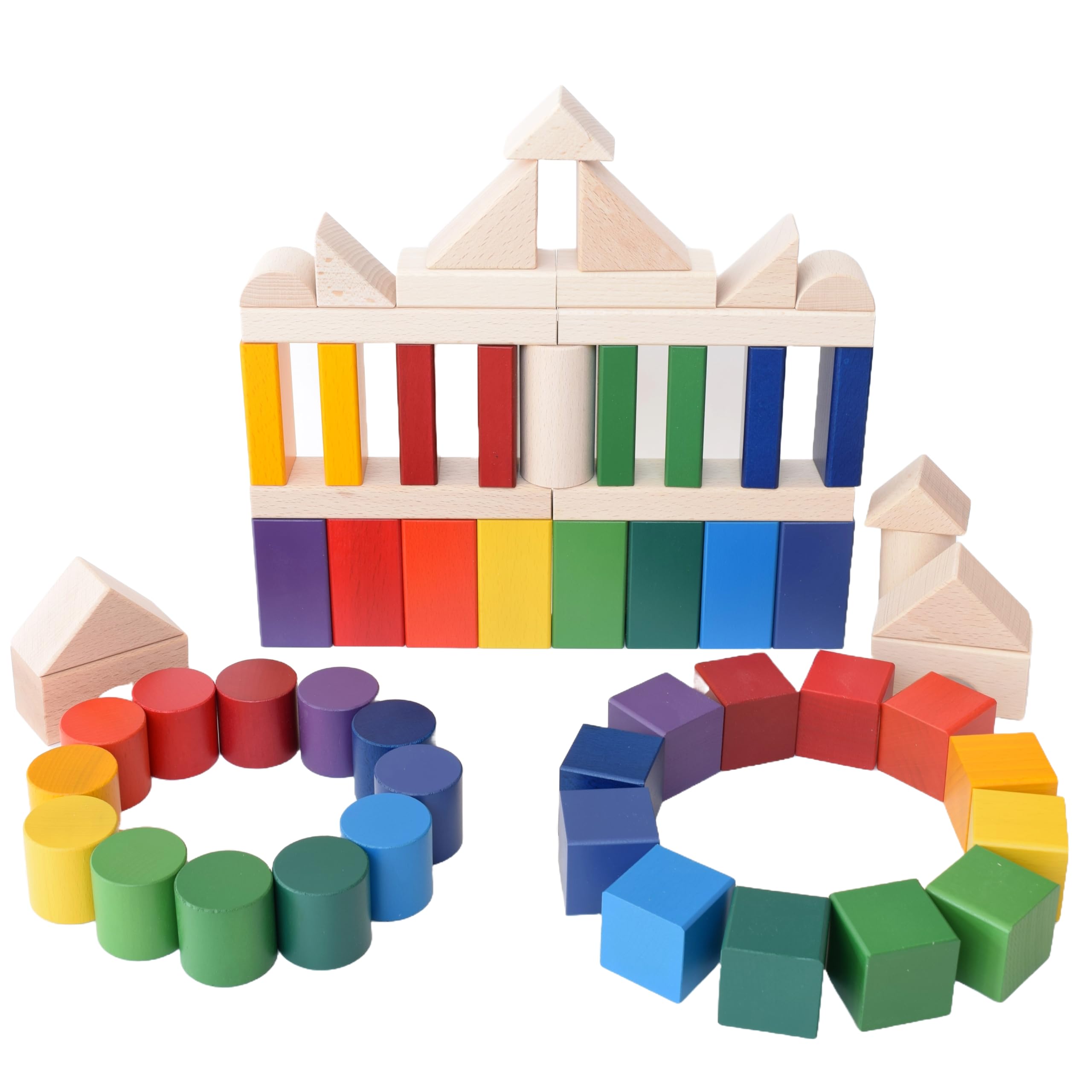 Amazon | NOKUBI郡上八幡のグラデーション積み木60ピース日本製