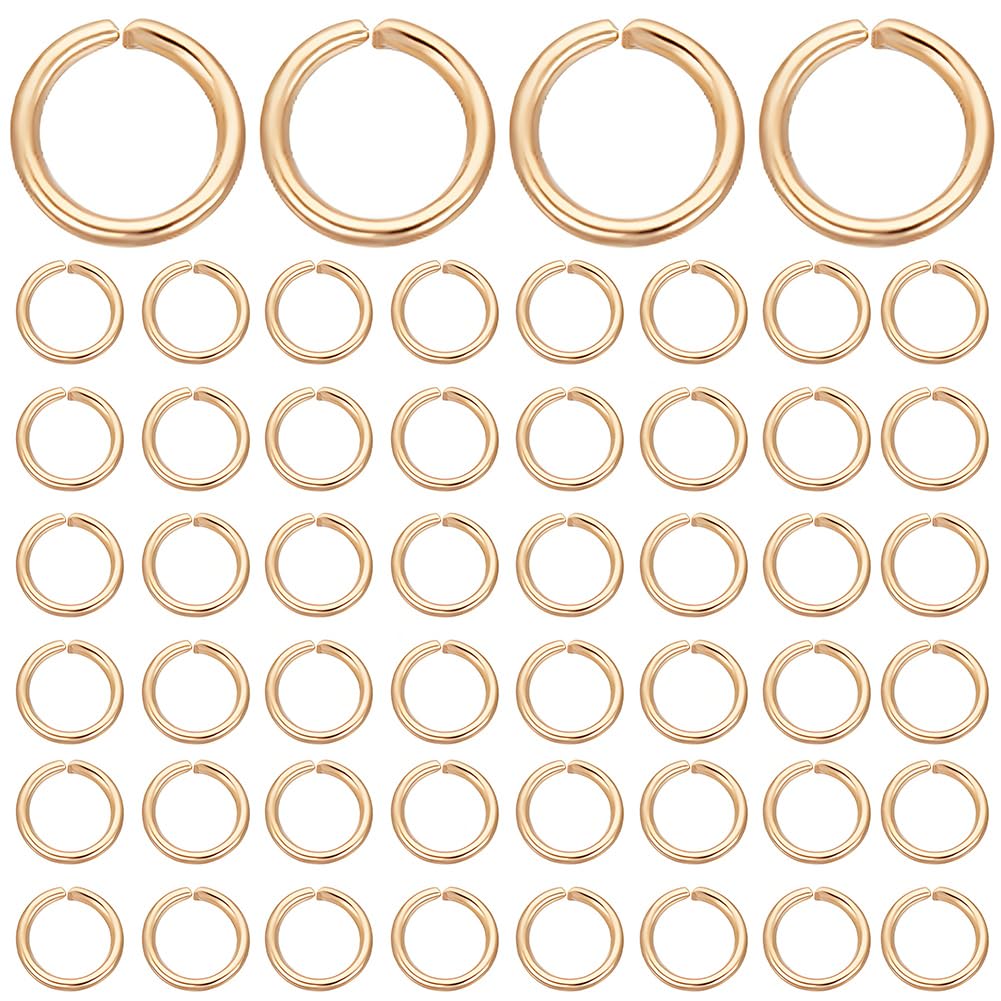 Anneaux ouverts 8mm en acier inoxydable plaqué or 18k durables