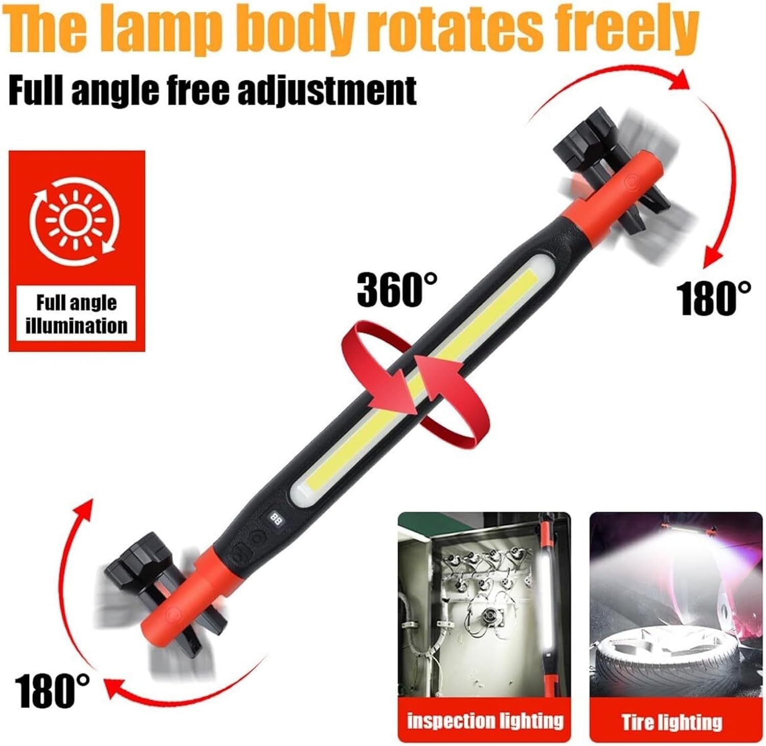 LED Magnetic Work Light for Auto Repair, 2026 New Magnetic Under Hood Work Light Bar with Rechargeable Battery and Multi-Mode Output