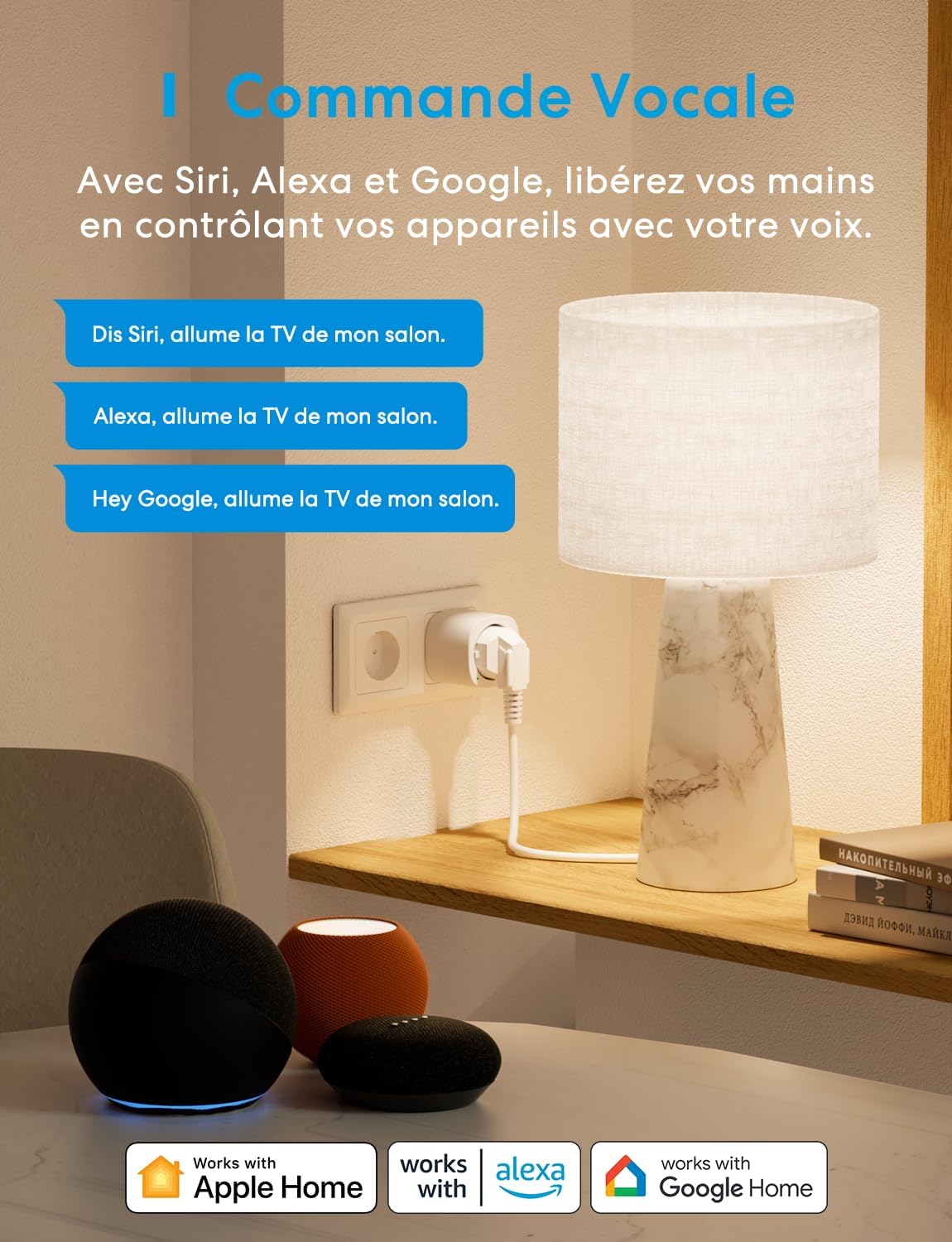 Meross Matter Connected Socket (Type E), gniazdo WiFi 16A kompatybilne z Apple Home, Alexa i Google Home, gniazdo z pomiarem energii dla fotowoltaicznych paneli słonecznych, sterowanie głosowe i zdaln