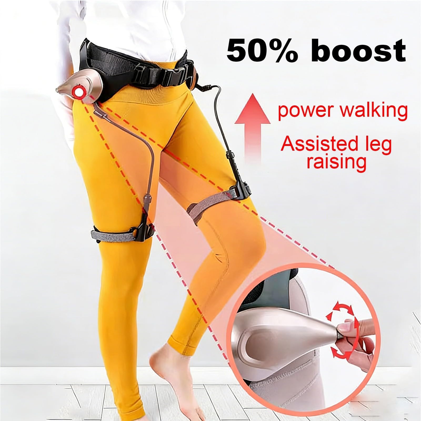Genérico Dispositivo De Marcha con Exoesqueleto, Asistente Ergonómico con Potencia | Andador Ajustable, Ayudante Ligero para Elevar las Piernas,Dispositivo de Apoyo para Caminar para Subir Escaleras
