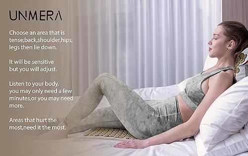 Vista 11 de UNMERA Juego de alfombrillas y almohadas de acupresión, lino natural de primera calidad y relleno de fibra de coco, apto para FSA/HSA, para alivio