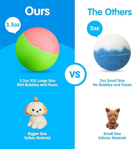 Miniatura 5 de Bombas de baño para niños con sorpresa en el interior para niñas y niños pequeños, paquete de 12 bombas de baño orgánicas para niños con juguetes
