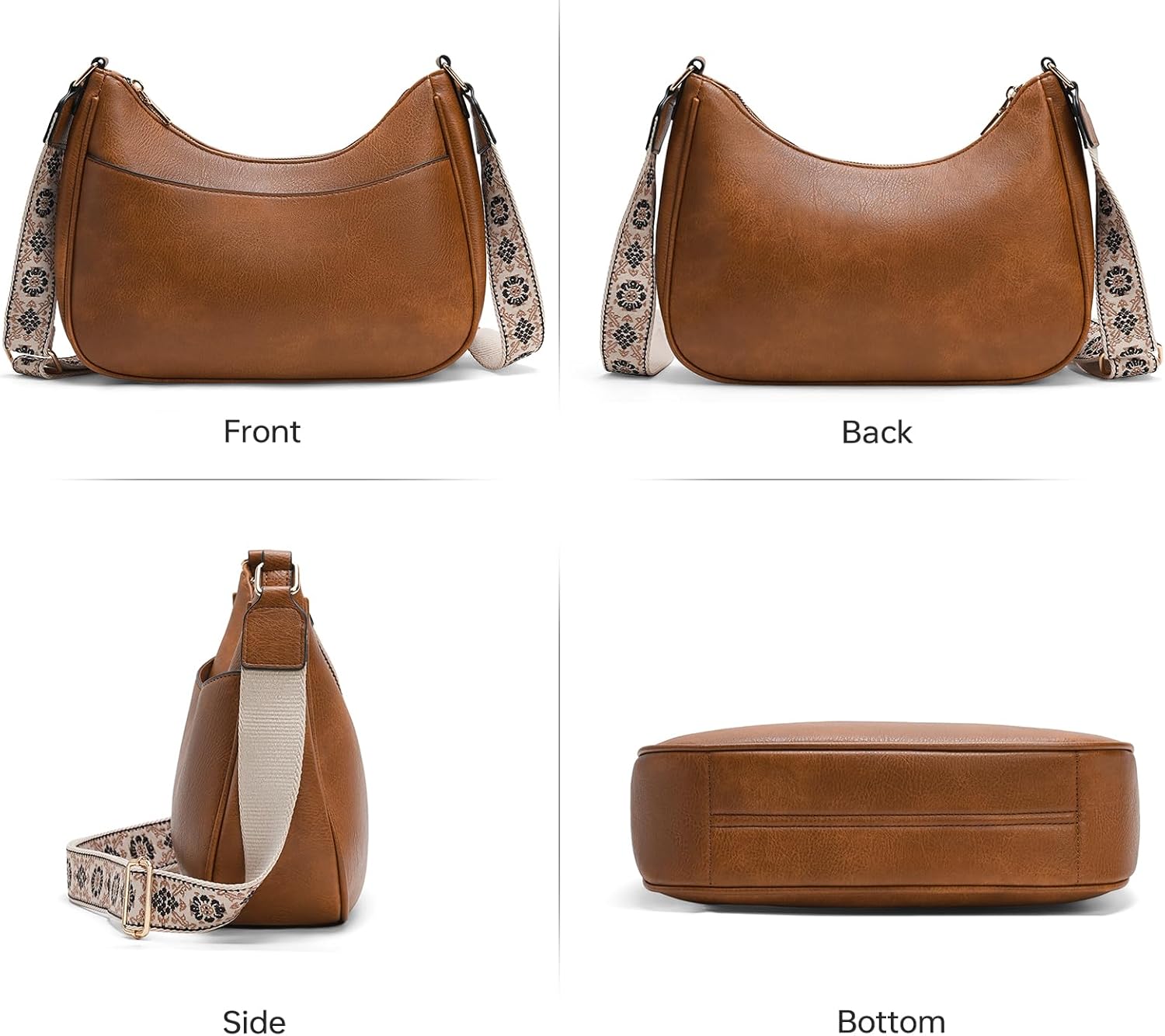 GEMIU Trendy Crossbody Purse for Women - Vegan Leather Shoulder Bag with Adjustable Strap Fall Purse Casual Travel Handbags