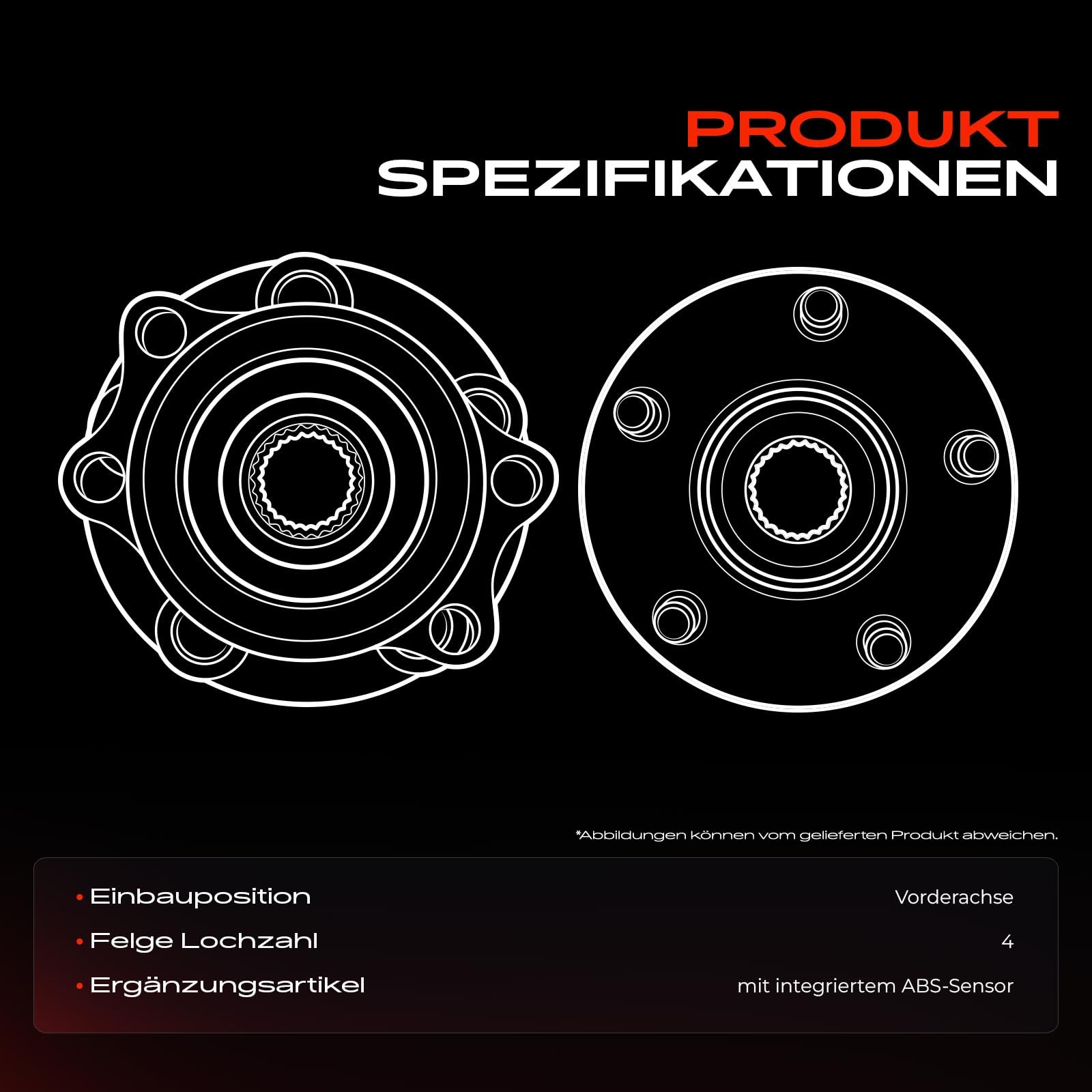 Frankberg Kit cuscinetti ruota mozzo ruota con sensore ABS integrato | con sensore Sensore di velocità ABS Sensore di velocità ABS integrato, 513434, N2433304X; Compatibile con: 124 Spider