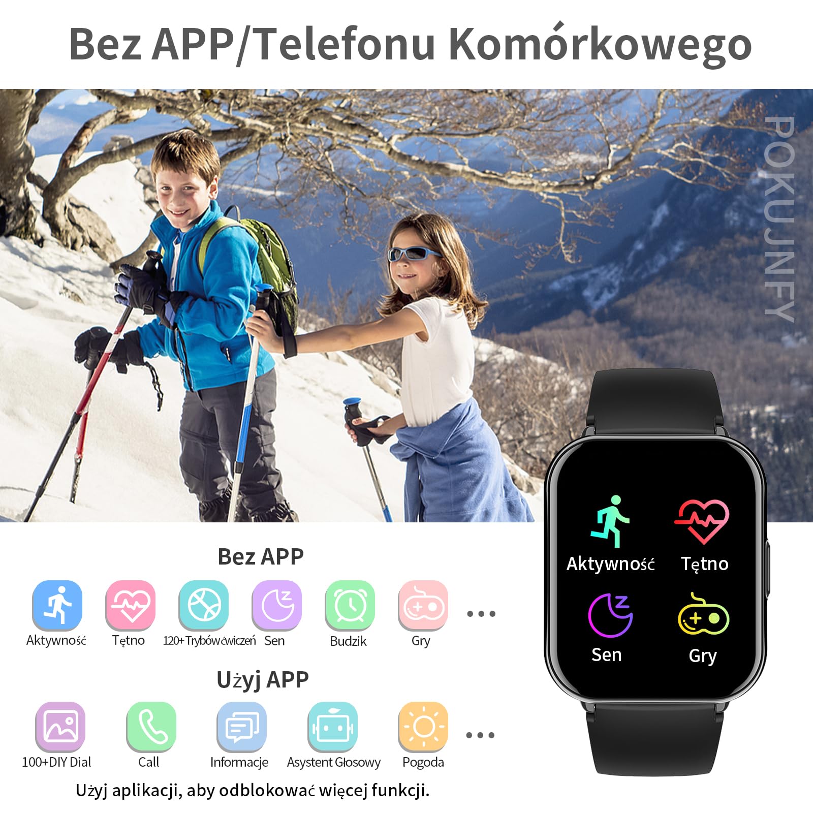 Smartwatch dla Dzieci dla Chłopców Dziewczynek - 1,83 Fitness
