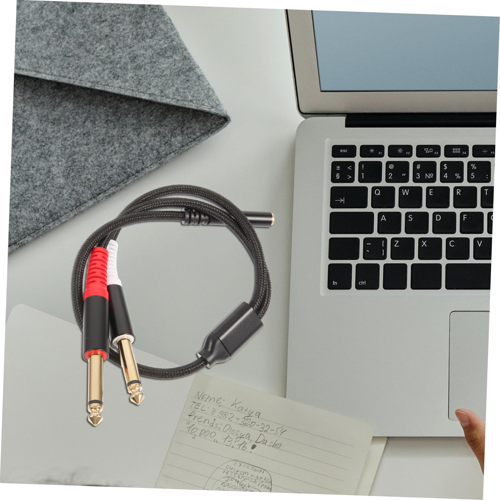 Hemobllo 5pezzi Cavo Audio Splitter Da Doppio Adattatore Audio Per Mixer e Chitarre Connessione Facile Senza Driver Cavo Flessibile Con Connettori Placcati