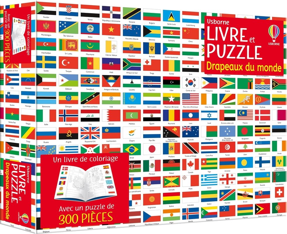 Les drapeaux du monde - Coffret livre et puzzle