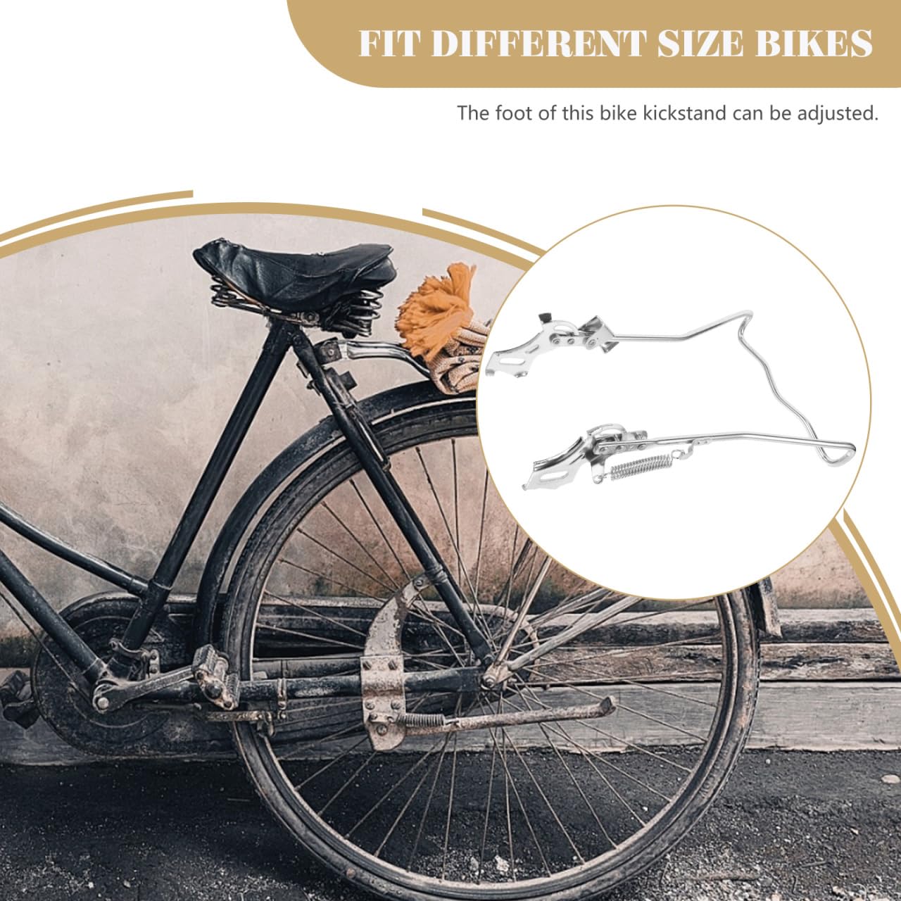 SOESFOUFU Double-Legged Bike Kickstand Bicycle Stand for Stable Support Non-Slip Feet Suitable for Various Easy Installation for Quick Release Tires