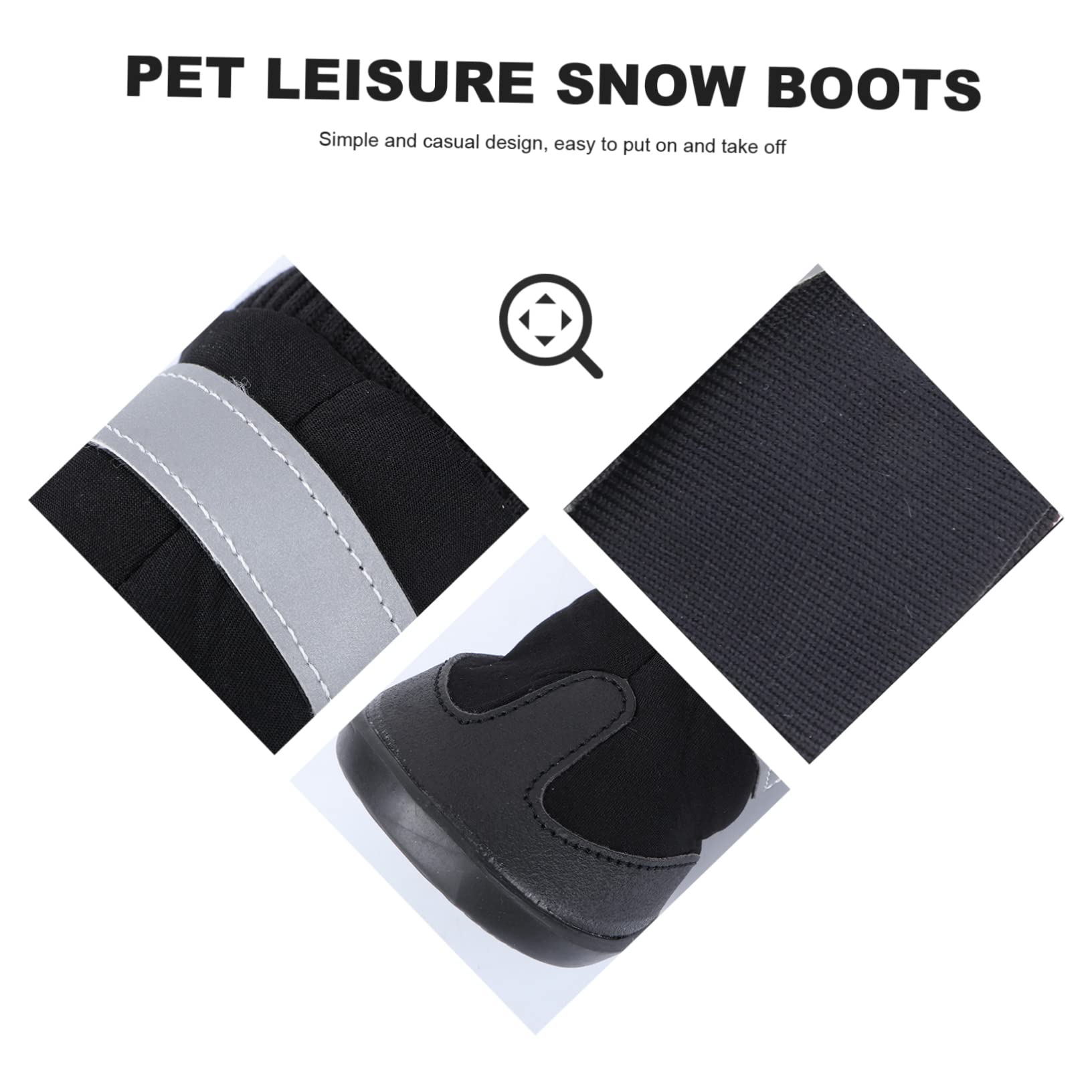 BESPORTBLE 8 STK Stiefel für Haustierhunde hundeschuhe hundepfote Dog Shoes Hundestiefel für große Hunde Winterschuhe für Hunde Hund warme Stiefel Haustier Hund Winterschuhe Black