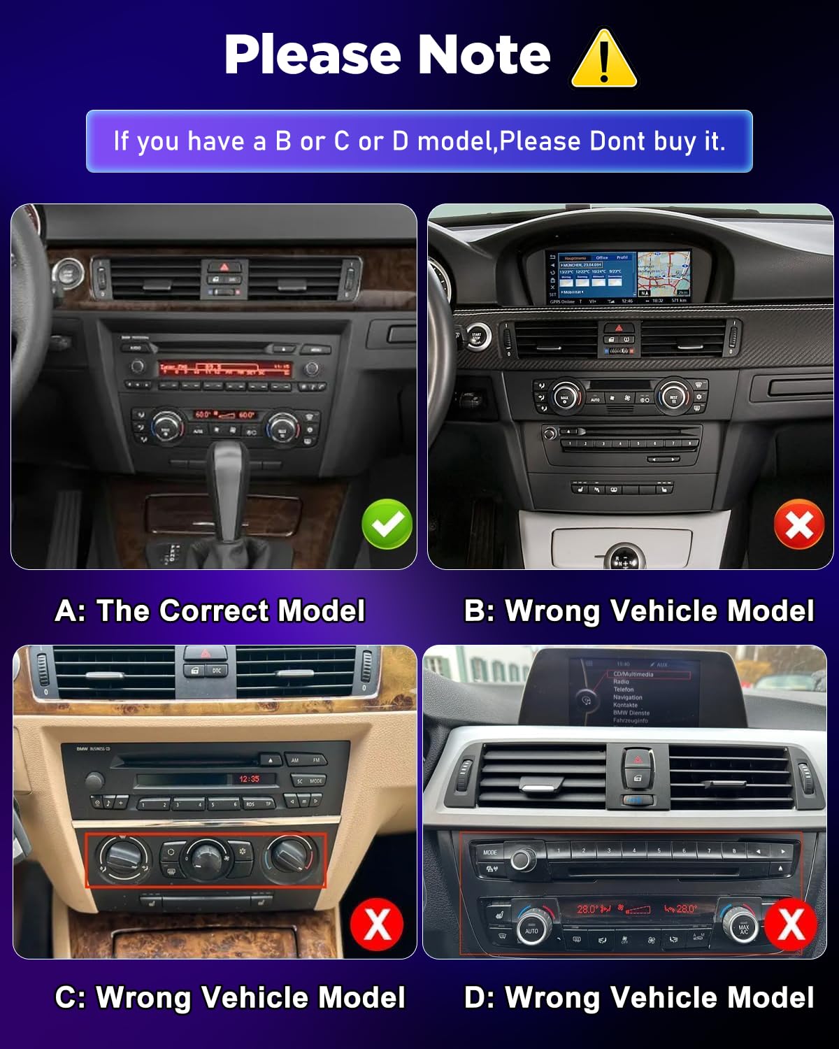 NHOPEEW 4+64G Autoradio per BMW Serie 3 E90 E91 E92 E93 2005-2013 con Wireless Carplay e Android Auto - Schermo incell da 9 pollici Supporto WiFi GPS Comandi al volante + Telecamera di retromarcia