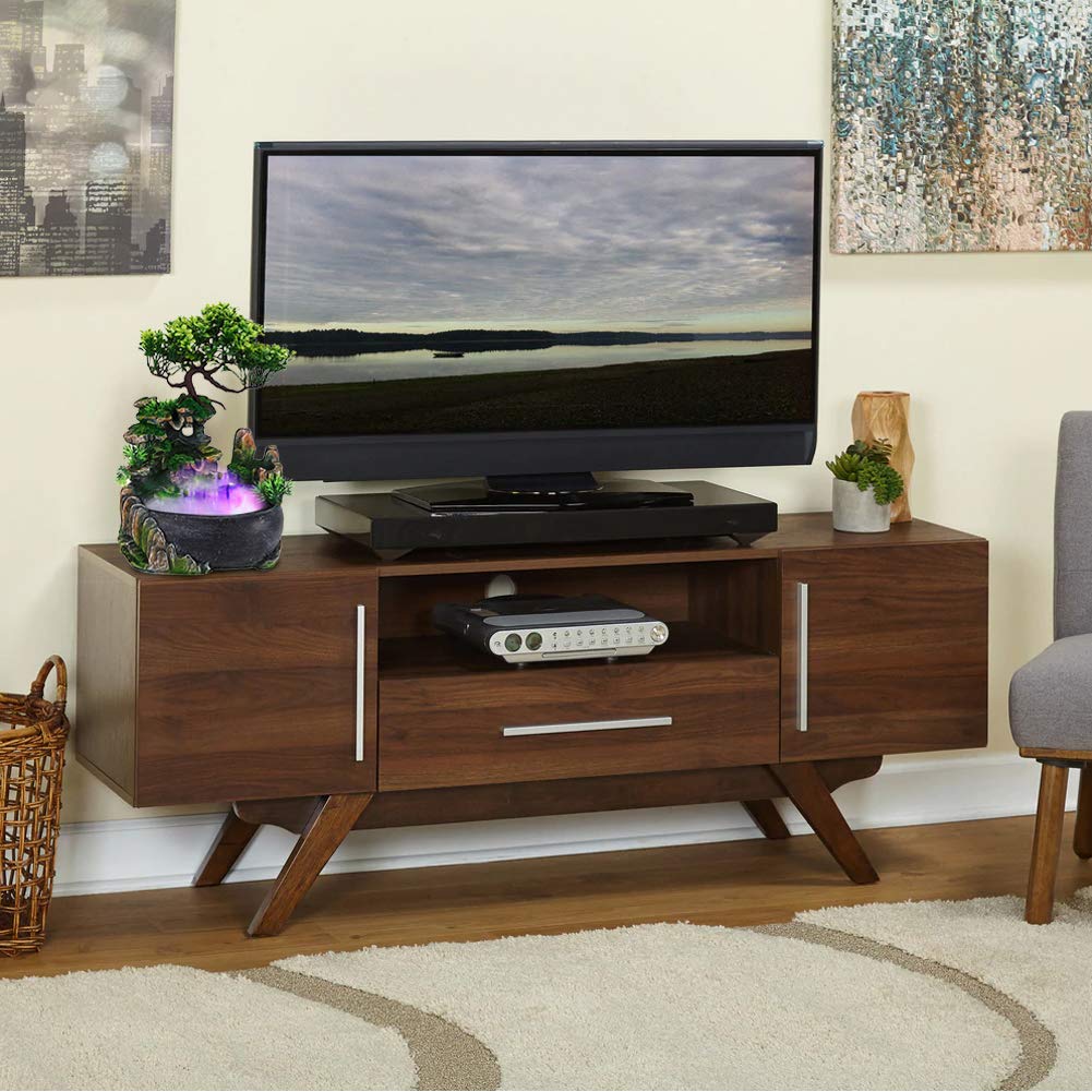 Fontana Zen Umidificatore a Cascata da Tavolo con Luce Ambientale, Resina, per Interni, Ufficio, Decorazione Casa, Spina UE 220V