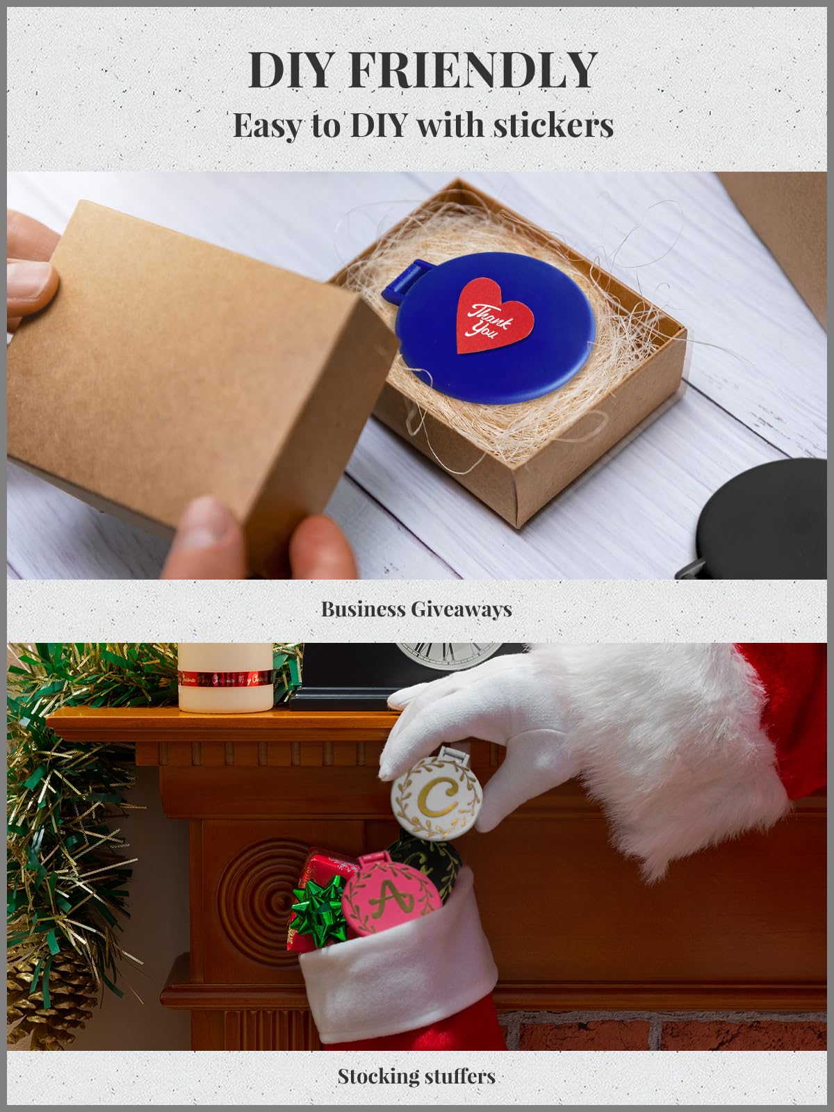 Portable Compact Pocket Mirrors with Single-Sided Glass
