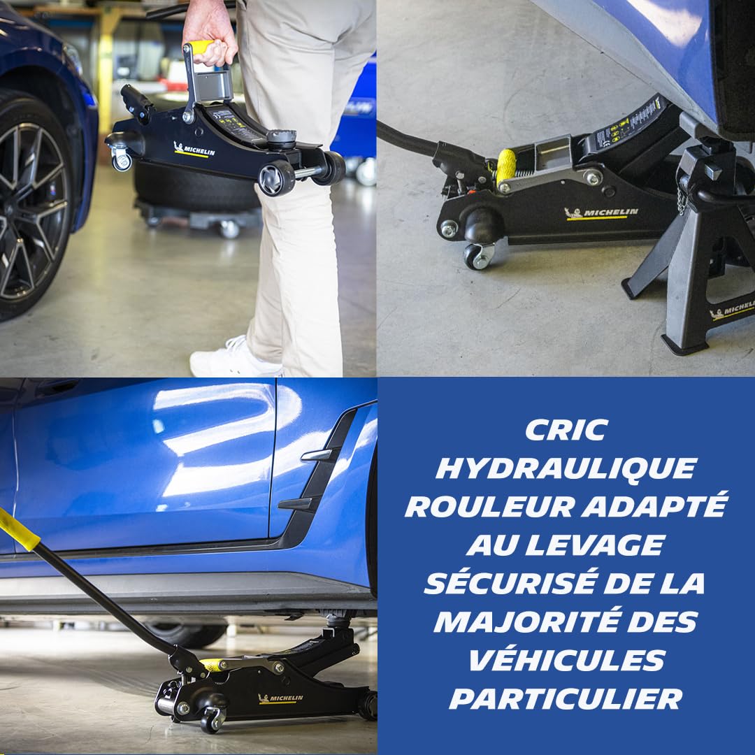 MICHELIN Cric Hydraulique Rouleur 1,8T Levage 105-350 mm Auto