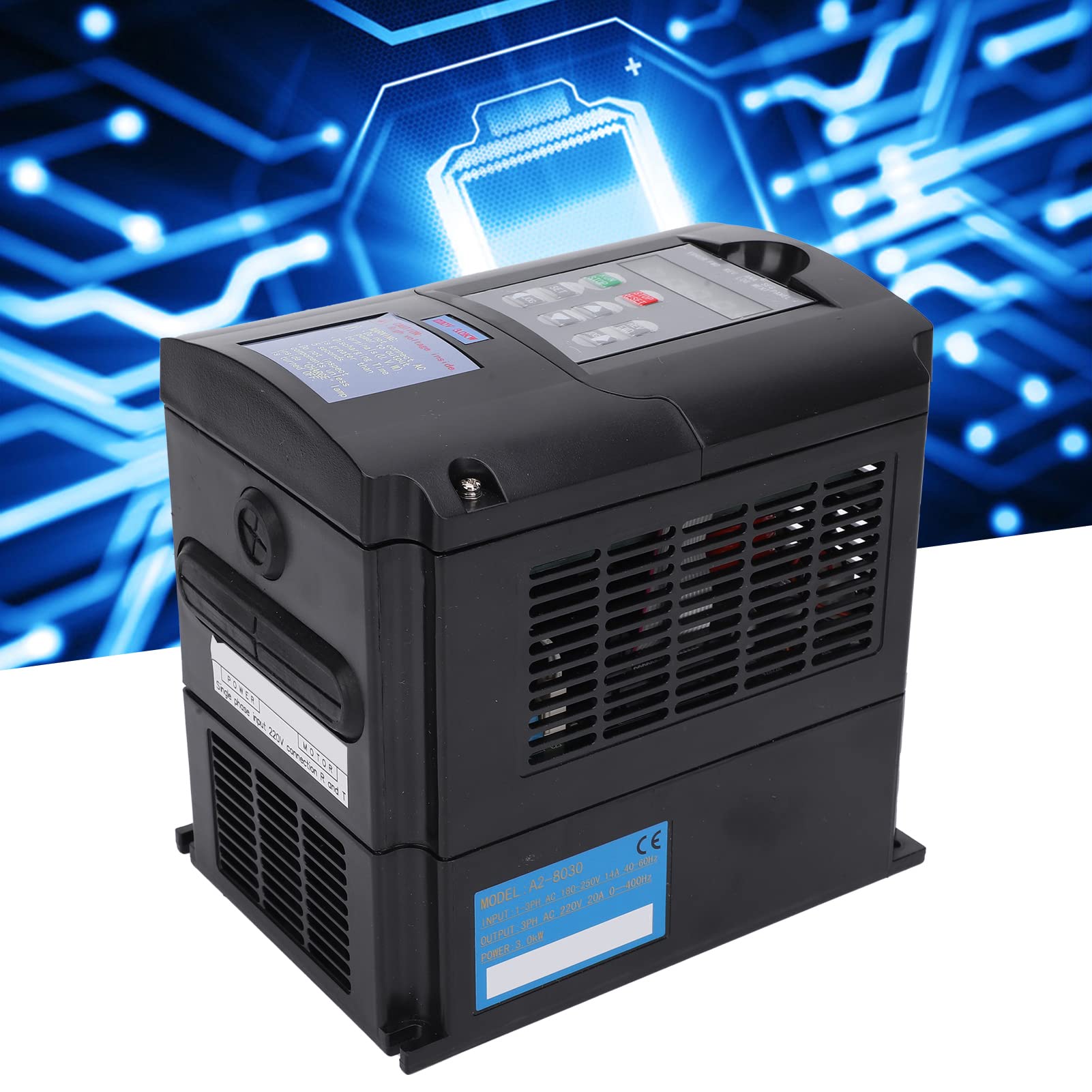 Convertitore di Frequenza 3KW per Controllo Velocità Motore Mandrino - Ingresso Monofase/Trifase Uscita Trifase 220V A2-8030 per Macchine CNC e Applicazioni Industriali
