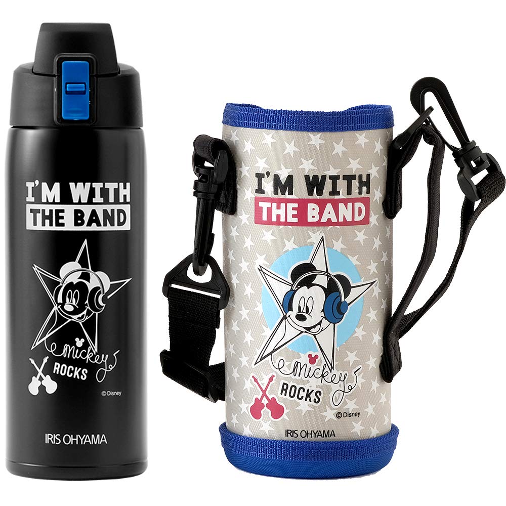 Amazon｜アイリスオーヤマ 水筒 子供用 キッズ 600ml ミッキー(ブルー