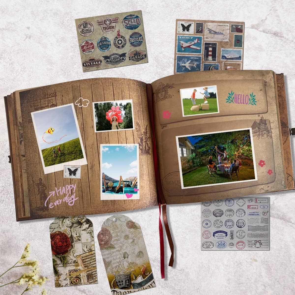 Our Adventure Book 146 Seiten DIY handgemachtes Sammelalbum, geprägter Ledereinband, ideal für Erinnerungen, Jahrestage, Hochzeiten und beste Freunde, inspiriert von der "Up"-Saga (mehrfarbig – Unser