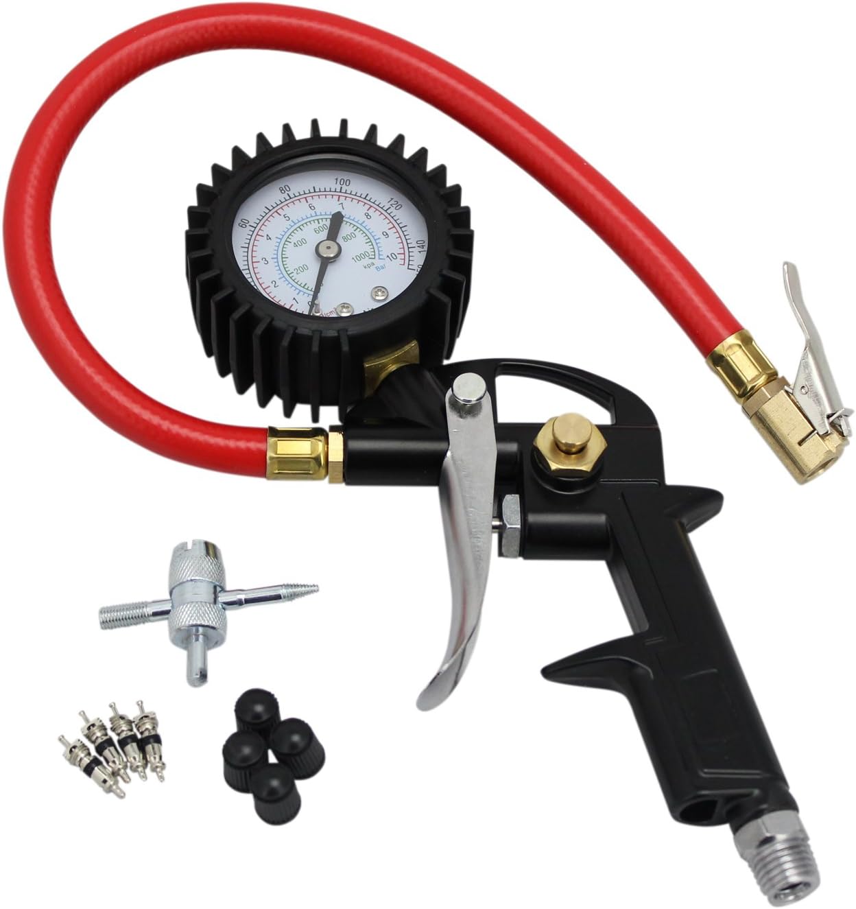 EXELAIR 10 Piece Pistol Grip Inflator Gauge Kit, 1/4, EX0510PKIT