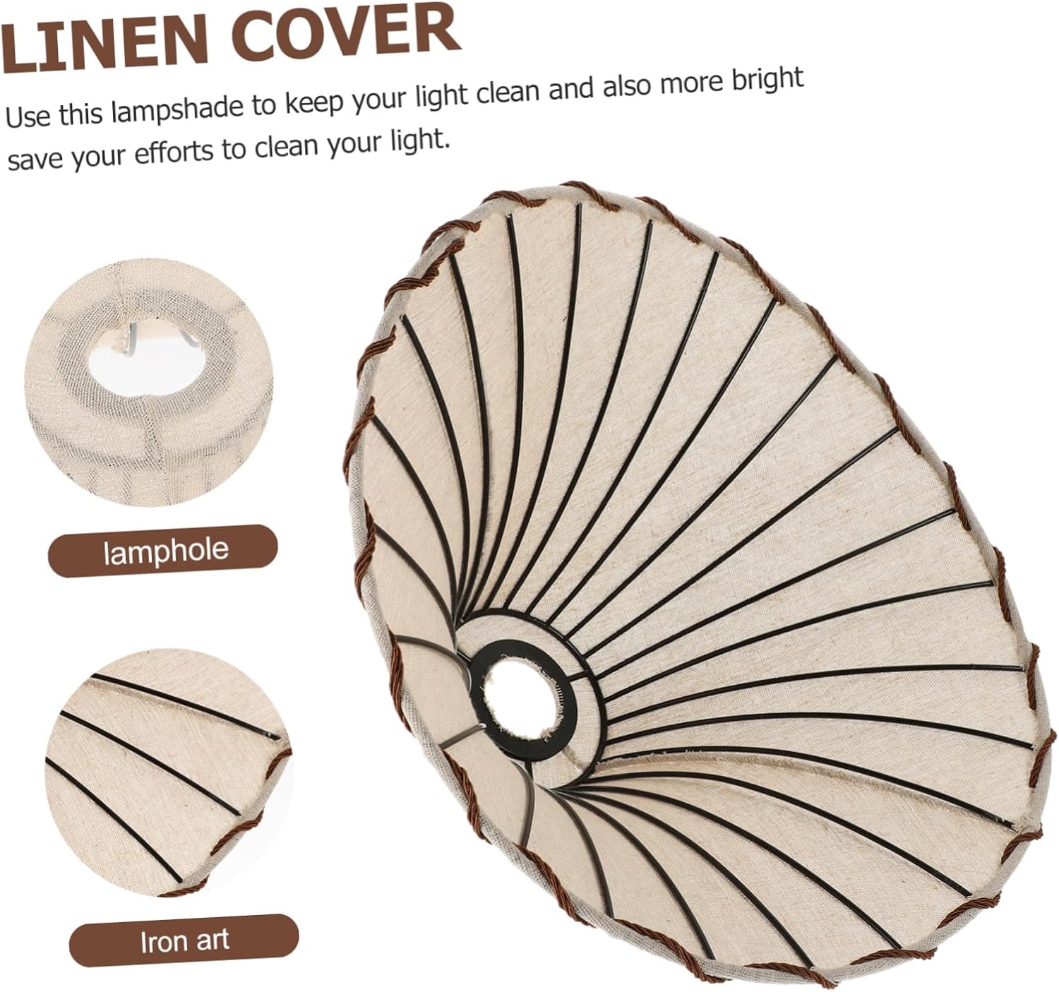 PRETYZOOM Decorative Fabric Lamp Shade Rustic Cloth Replacement for Floor Ceiling and Table Lamps Stylish Wear-resistant Design Home Office and Vintage Decor