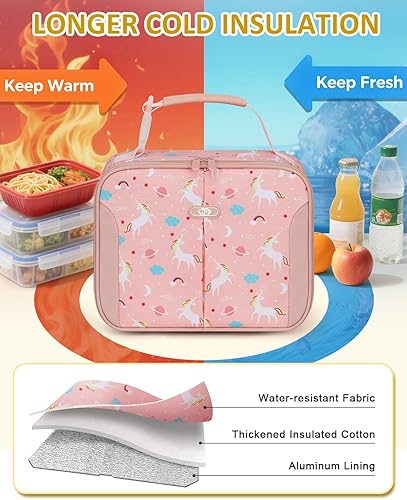 Miniatura 3 de Lonchera térmica reutilizable para niños y adultos, bolsa de almuerzo térmica reutilizable para la escuela, el trabajo, la oficina, contenedor de