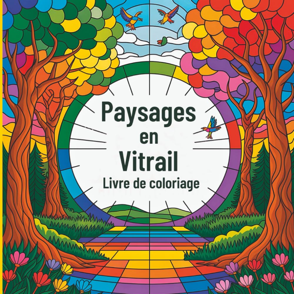 Paysages en Vitrail Livre de coloriage: Des illustrations inspirées par la nature pour un coloriage relaxant