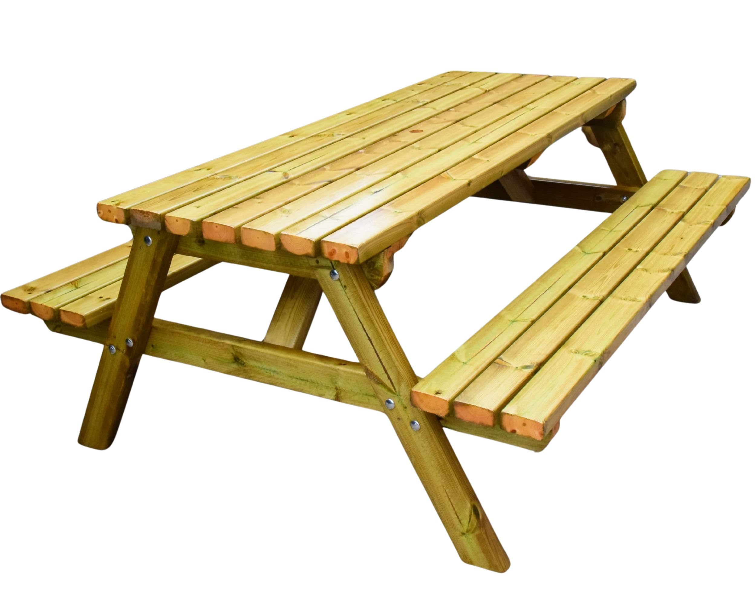 MG Timber Heavy Duty Premium, A-frame Picnic table, Bench. Made From Pressure Treated Swedish Redwood (5FT, Square Corners)