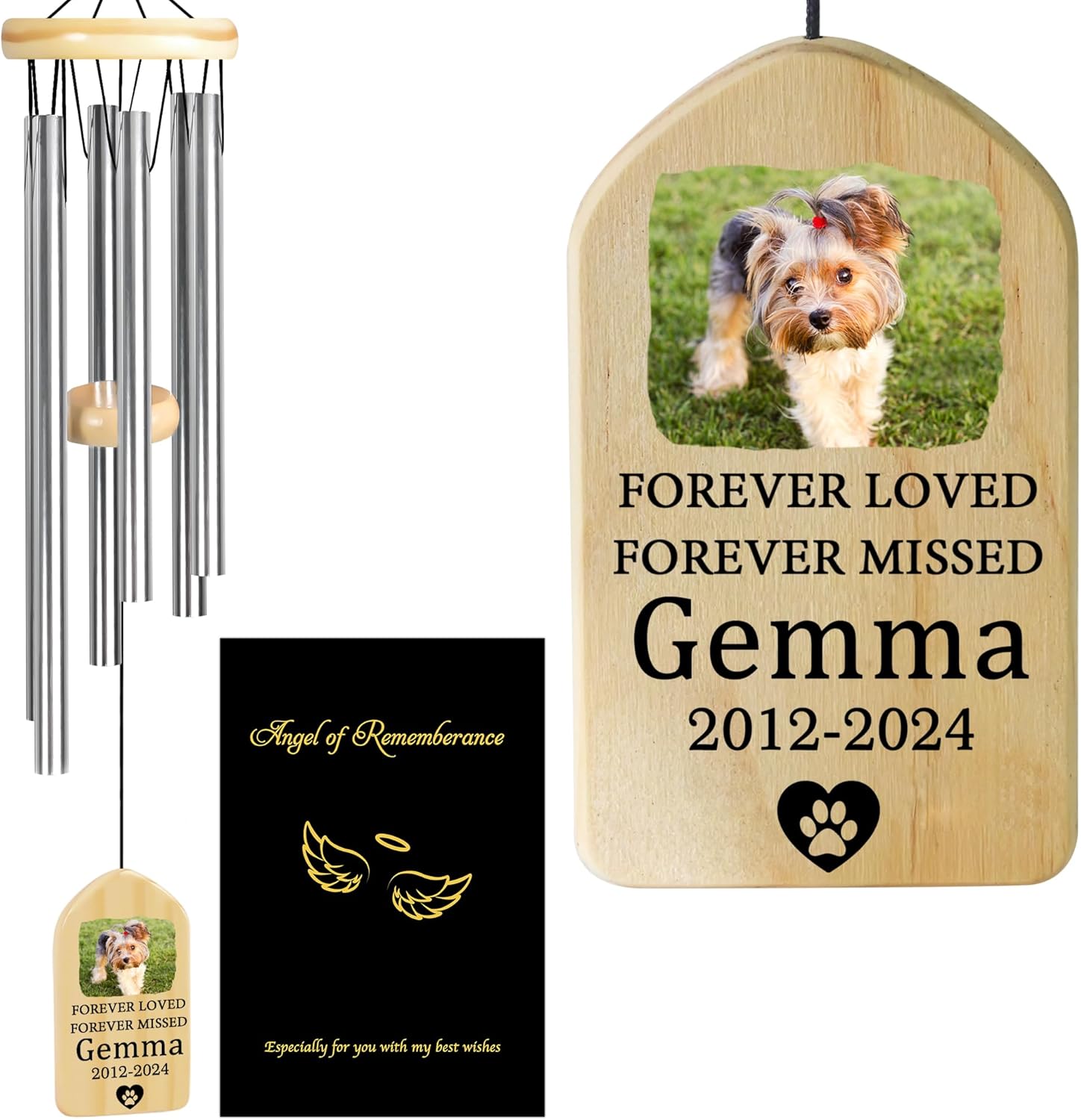 Personalized Pet Memorial Gifts, Pet Memorial Wind Chime, Dog Memorial Gifts, Cat Memorial Gifts, Pet Loss Gifts, Pet Loss Sympathy Gift, Dog Bereavement Gift, Dog Remembrance Gift - Loving Memory