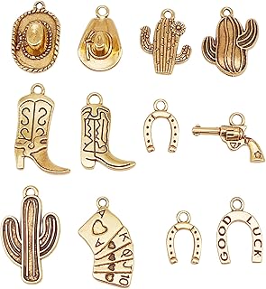 Julie Wang 100 Grams Alloy Western Cowboy Cowgirl Charms Antique Silver Gold Color Boot