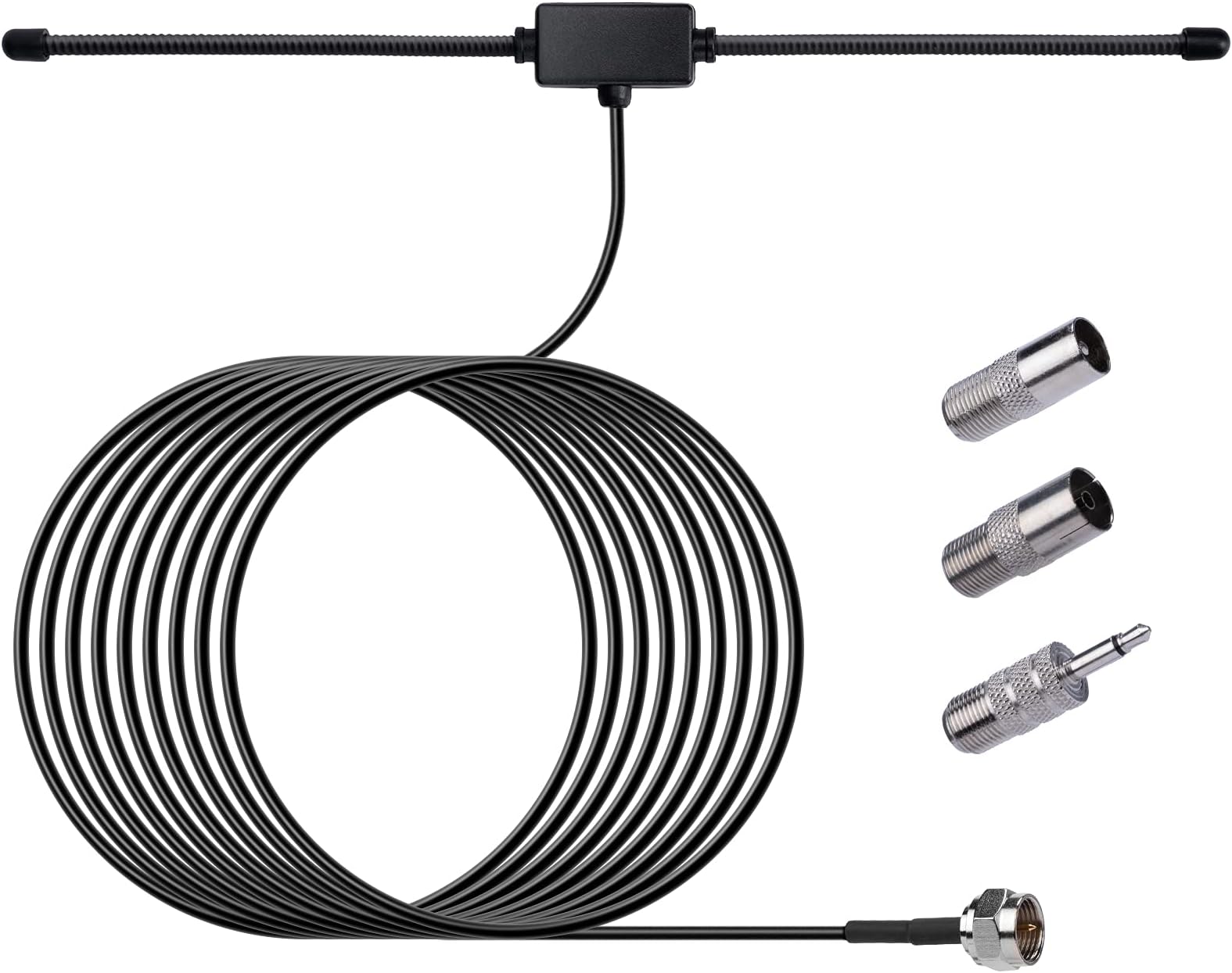 Nelawya FM Radio Antenna 75 Ohm Dipole Antenna with F Type Plug