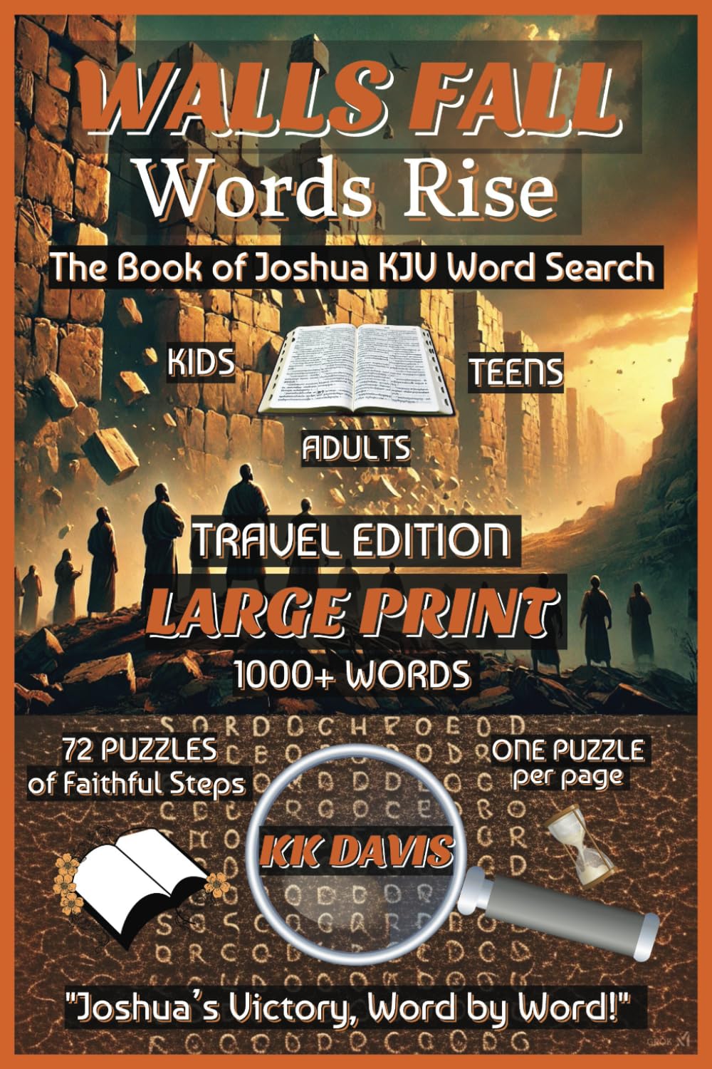 Walls Fall, Words Rise: The Book of Joshua KJV Word Search (Travel Edition)