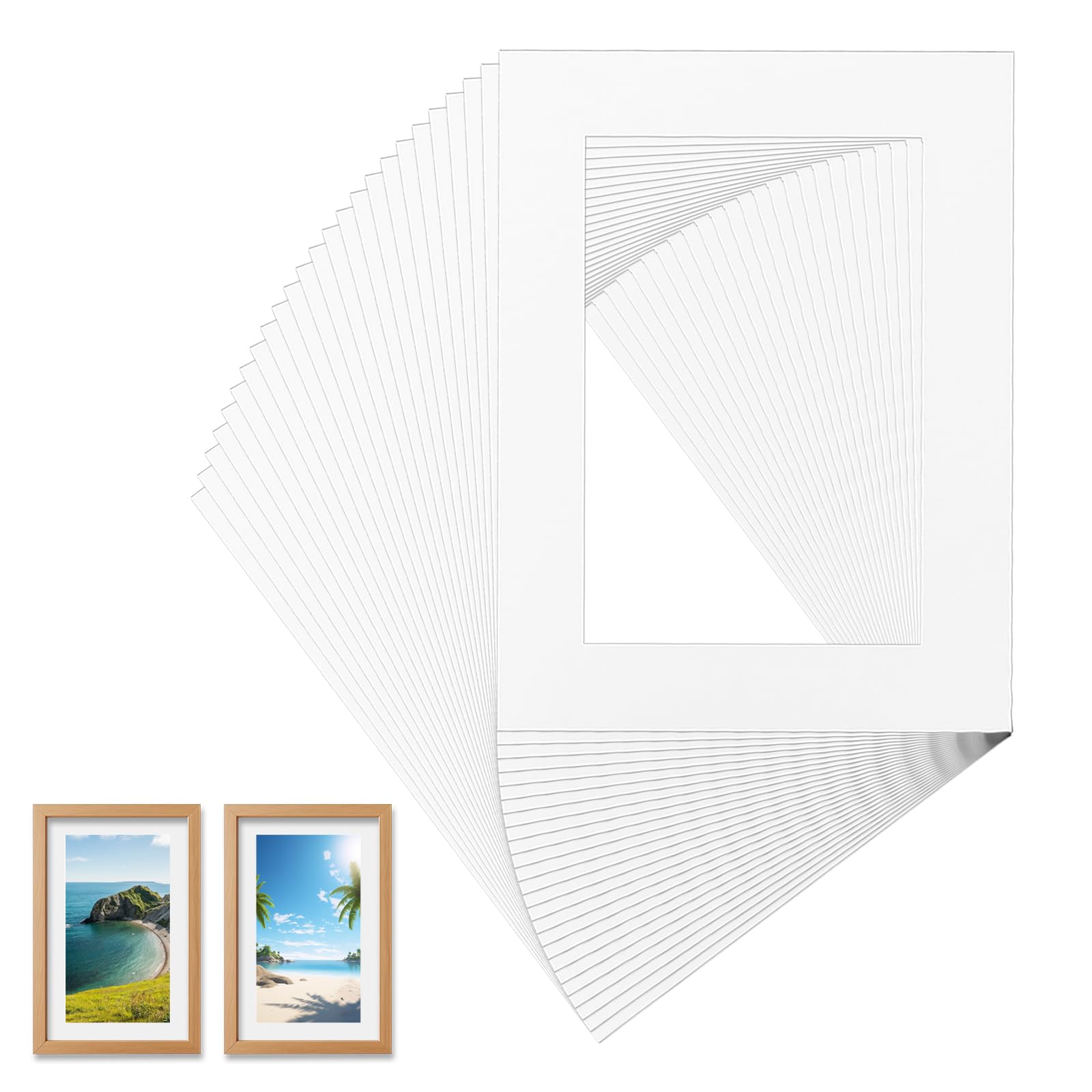 STARVAST 25 pezzi Passepartout in cartone bianco, 30 x 40 cm, esterno per interni 20 x 30 cm, per foto, immagini, cartoline