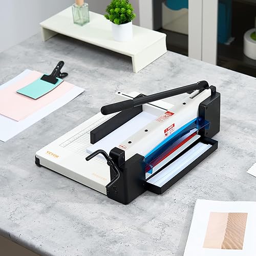 Miniatura 8 de VEVOR Cortador de papel resistente, cortador de papel de guillotina comercial industrial de 12 pulgadas para papel A4, capacidad de 400 hojas,