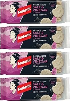 Salt & Vinegar Rice Crackers 100g | Oven-Baked, Vegan & Gluten-Free | Healthy Low-Calorie Snack | Made in Thailand