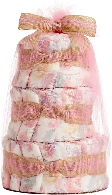 The Honest Company Diaper Cake | Clean Conscious Diapers, Baby Personal Care, Plant-Based Wipes | Rose Blossom | Regular, Size 1 (8-14 lbs), 35 Count